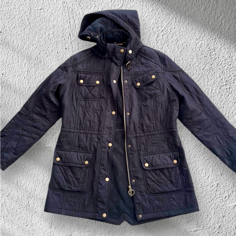 Barbour Quilted Hooded Arrow Jacket-10 - Picture 9 of 14